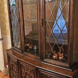 China Cabinet  And Dining Room Table 