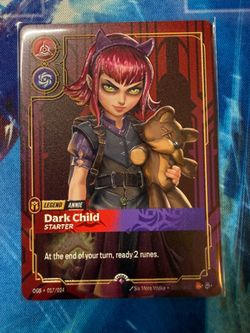 Riftbound Annie Prize wall metal plated card