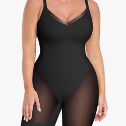 SHAPELL Women's Shapewear Tummy Control Bodysuit Butt Lifting Body Shaper Mid-Thigh Body Suit