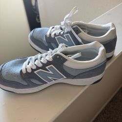 New Balance Gray Suede Low-Top Sneakers