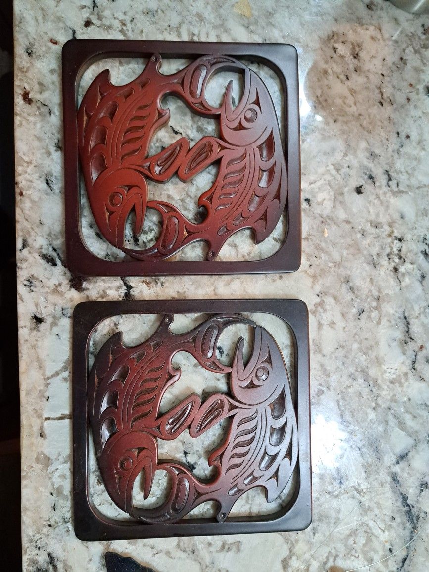 Trivet Hot Plates, Salmon Fish, Canada Art