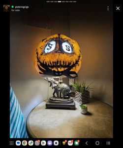 🎃 Custom "Nightmare Before Christmas" Jack Skellington Style Elephant Table Lamp 🐘