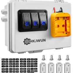 Power Distribution Box With Low Voltage Protection Compatible With Dewalt 20V Battery, Pre-Installed 3-Way Circuits And Dual USB Charger, Battery Adap