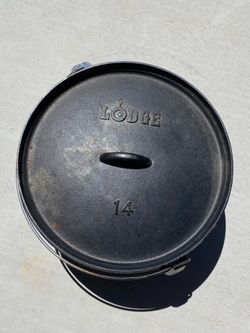 Lodge #14 (10-Qt) Cast Iron Camp Dutch Oven with Lid – Made in USA