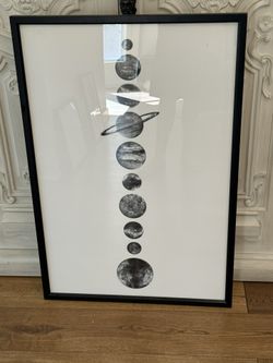 Moons And Planets Framed Art (2x Pieces)
