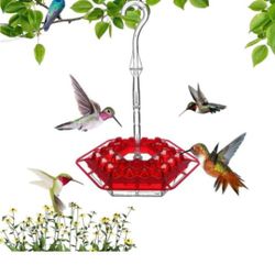 2025 Hummingbird Feeder for Outdoors – Hanging Ant and Bee Proof Hummingbird Feeder with Built-in Moat, 30 Feeding Ports, Charming Garden Decoration 
