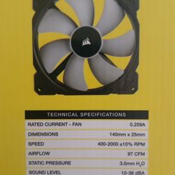 Corsair 140mm Fan And Box Of Fan Extensions.