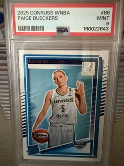 2025-26 Panini Donruss WNBA Rated Rookies Paige Bueckers (RC) card #86 in a PSA mint 9!