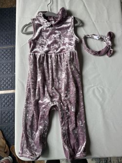 Velvet Baby Romper with Headband (12-18months)