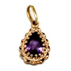 Ladies Amethyst/14K Gold Pendant