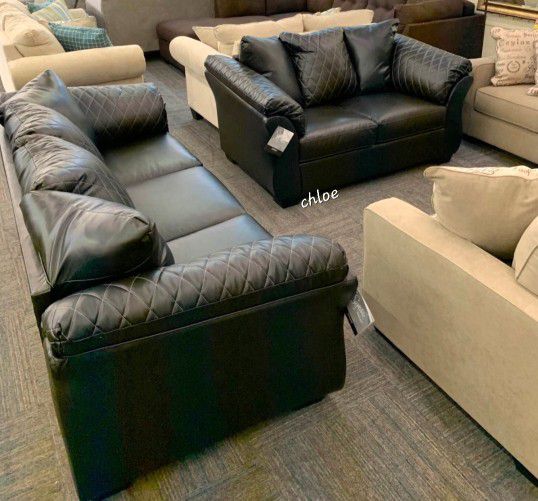 
÷ASK DISCOUNT COUPON🗨 sofa Couch Loveseat  Sectional sleeper recliner daybed futon 《Btri Black Living Room Set 