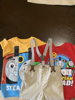 Thomas shirts and overalls