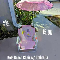 Kids Beach Chair W/ Umbrella 
