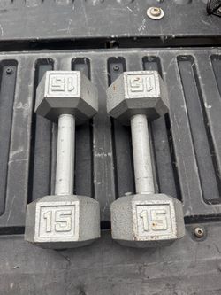 Excellent condition set of 15 lb dumbbells