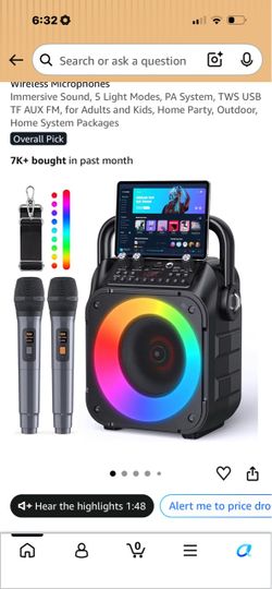 Portable Karaoke Machine with Wireless Microphones
