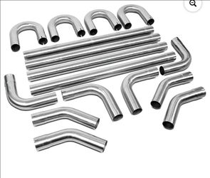 16 pcs 3 Inch OD DIY Custom Stainless Steel Mandrel Exhaust Tubing Bend Straight Pipe Kit