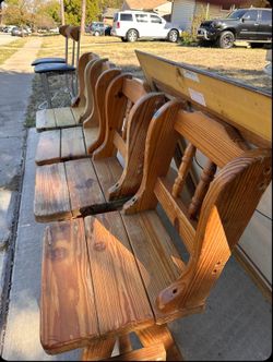 Set of 4 Solid Wood Dining Chairs – $50