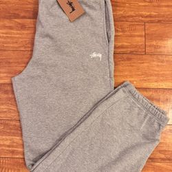NEW STUSSY STOCK LOGO PANT GREY HEATHER SIZE XL