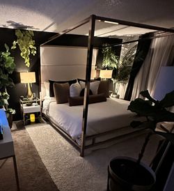 King Size Gold Canopy Bed Frame