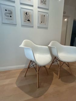 white chairs x 2