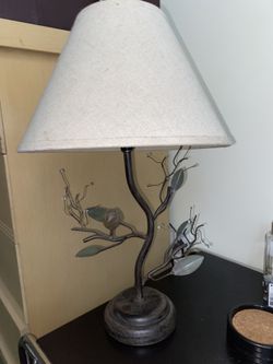 Bedside Lamp With Birds On A Branch