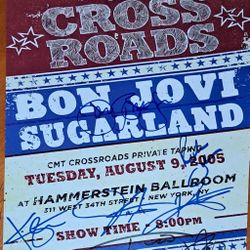 Bon Jovi,  Richie Sambora, Tico T, David Bryan,  & Sugarland autographed 2005 CMT Crossroads poster.