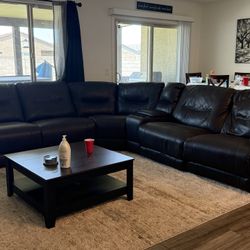 Leather Sectional With 4 Recliners OBO
