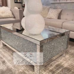 New Crystal Mirrored Coffee Table 