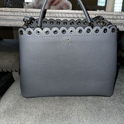 Kate Spade Janell Paloma Road Satchel in Smoky Pearl Gray (Satchel with open top)
