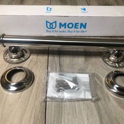 12" Chrome Designer Grab Bar Heavy Duty Moen Brand 