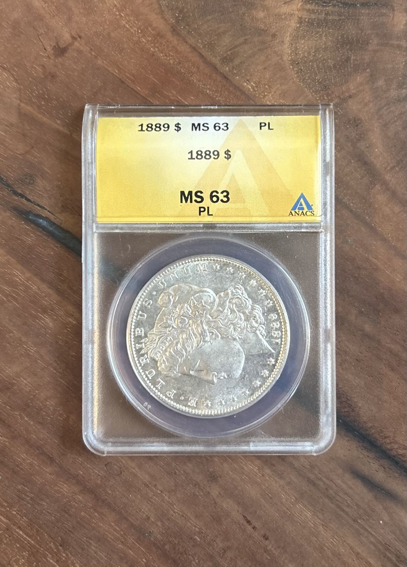 1889 Morgan Dollar MS 63, PL