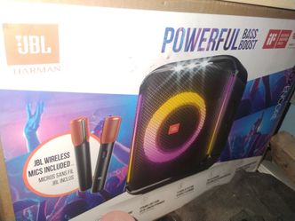 JBL Encore party box with wireless microphones