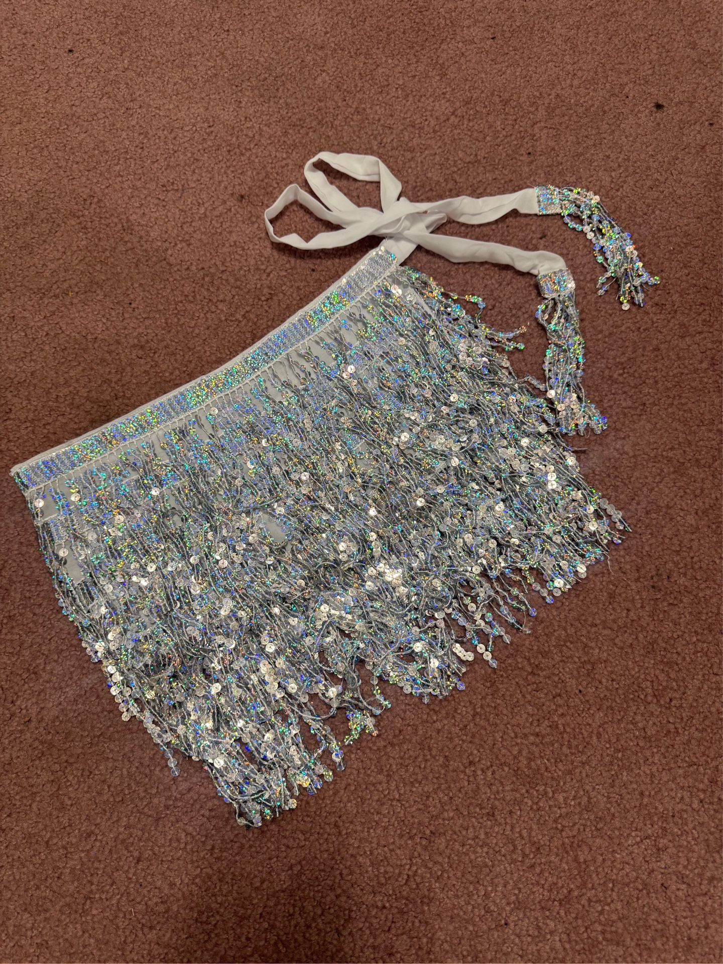 New one size silver festival rave mini skirt short