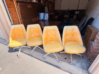 Set of 4 Vintage Rolling Chairs