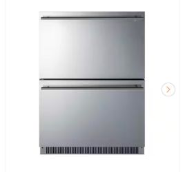 4.8 cu. ft. Under Counter Double Drawer Refrigerator in Stainless Steel, ADA Compliant