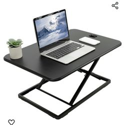 VIVO Ultra-Slim Single Top Height Adjustable Standing Desk Riser, Compact Sit Stand Desktop Converte