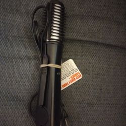 Hair Straightener And Curling Iron With Brush On  2 In 1