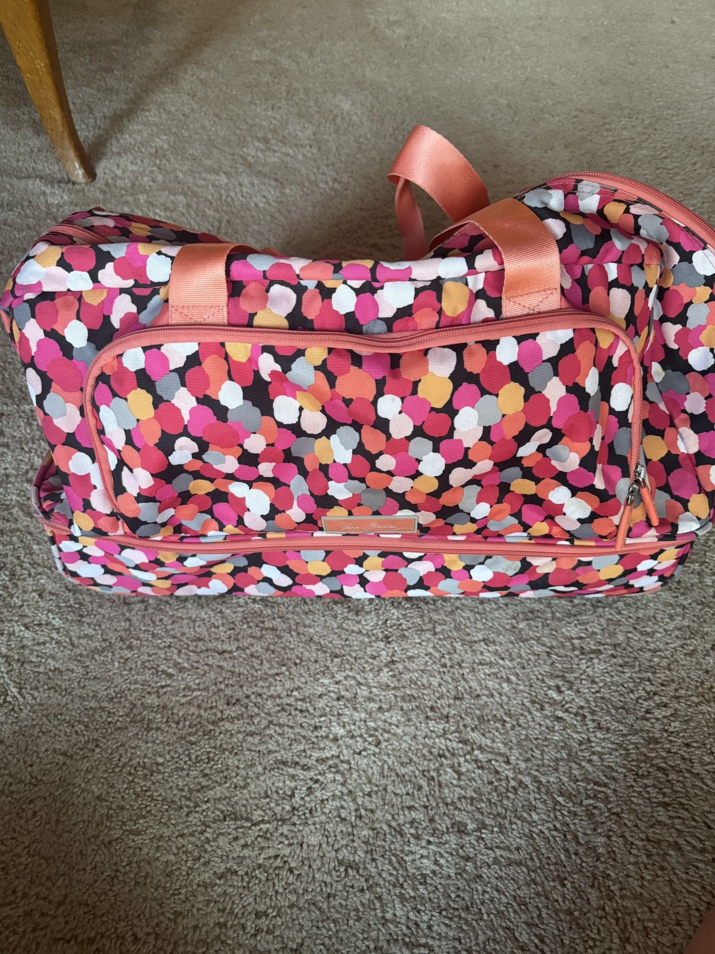 Vera Bradley Pink and Orange Duffle Bag