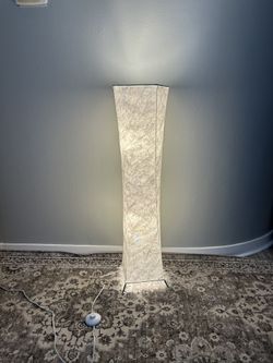 chiphy Floor Lamp, Dimmable 39" (XS) Tall Standing Lamp, 3 Levels Adjustable Brightness 12Wx2 LED Bulbs, Column Floor Light w/White Fabric Shade, Home