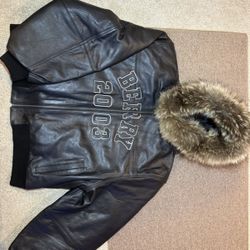 The GV Gallery Berry Fur Leather Jacket