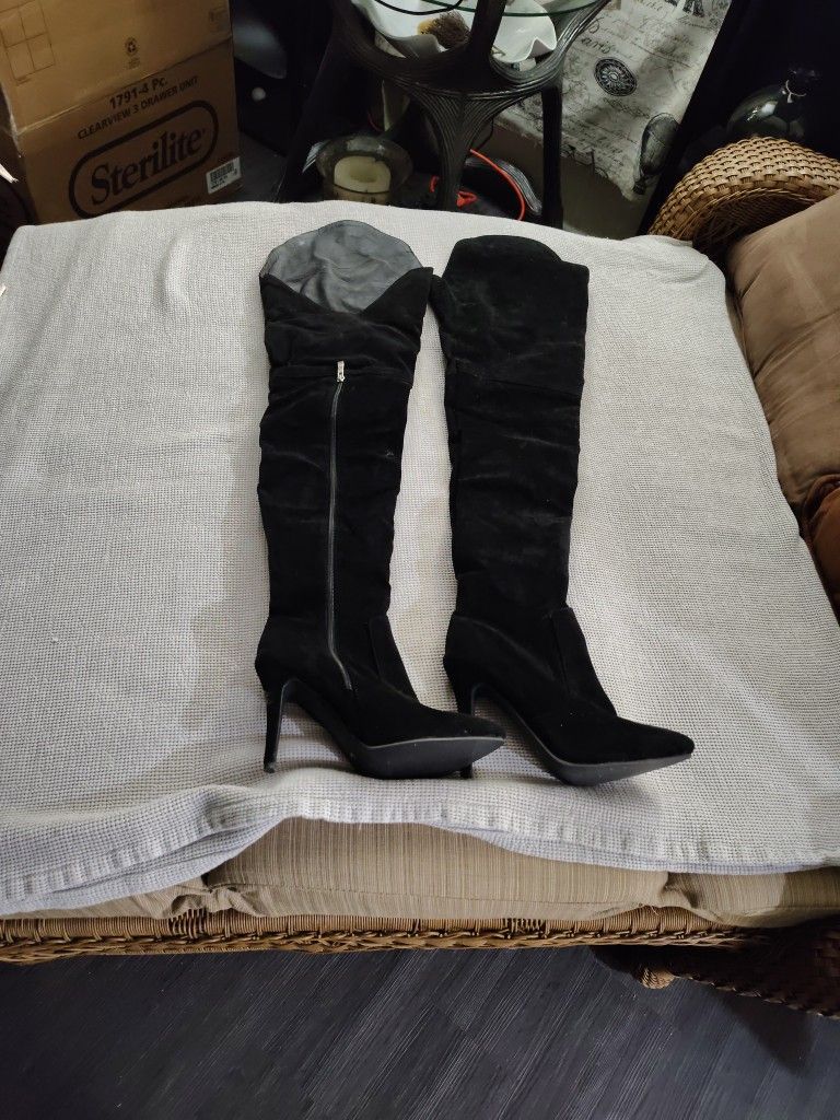 High Tide Suede Boots High Heel