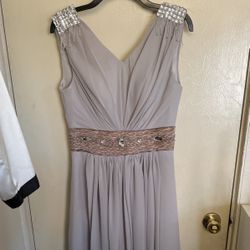 Prom Gown Gray With Sequince