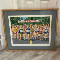 Rick Rush Limited Edition Signed Serigraph Marathon 1982 Number 74/500 29x34