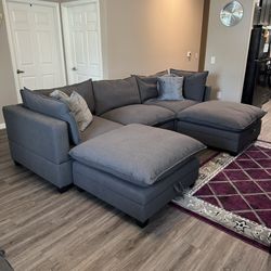 5 Piece Modular Sectional Cloud Sofa NEW