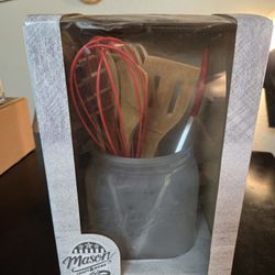 Mason Craft & More 12-piece Kitchen Utensil Set w Glass Tub