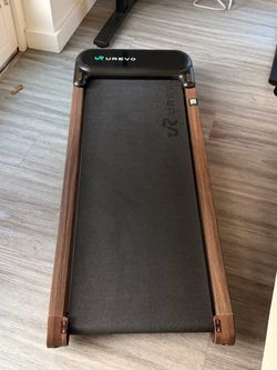 UREVO Walking Pad Treadmill — Under-Desk, Wood Finish