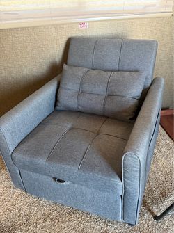 Chase Chair Bed - 68”x24” - like new! Bluish gray in color $80 - 67th ave/Bell