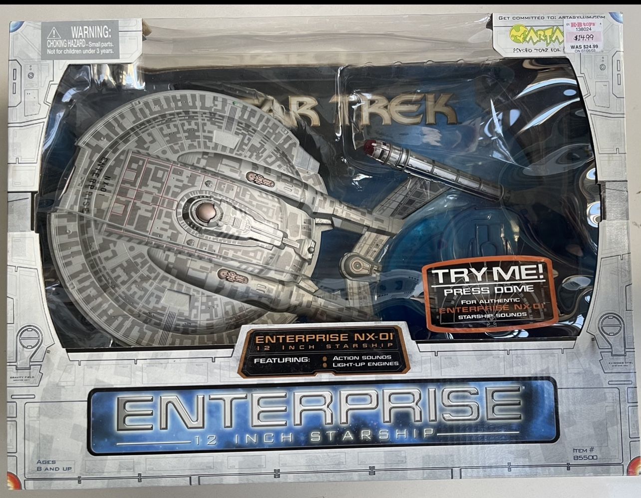 Star Trek Enterprise NX-01 12 Inch Starship Art Asylum Sealed 85500