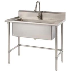 Utility Sink with Pull-Out Faucet 