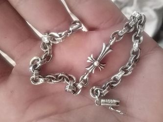 Chrome heart bracelet